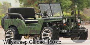 Kinderjeep Willys Jeep 150ccm mit Benzinmotor (mit Alufelgen)
