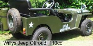 Kinderjeep Willys Jeep 110cc mit Benzinmotor ORIGINAL